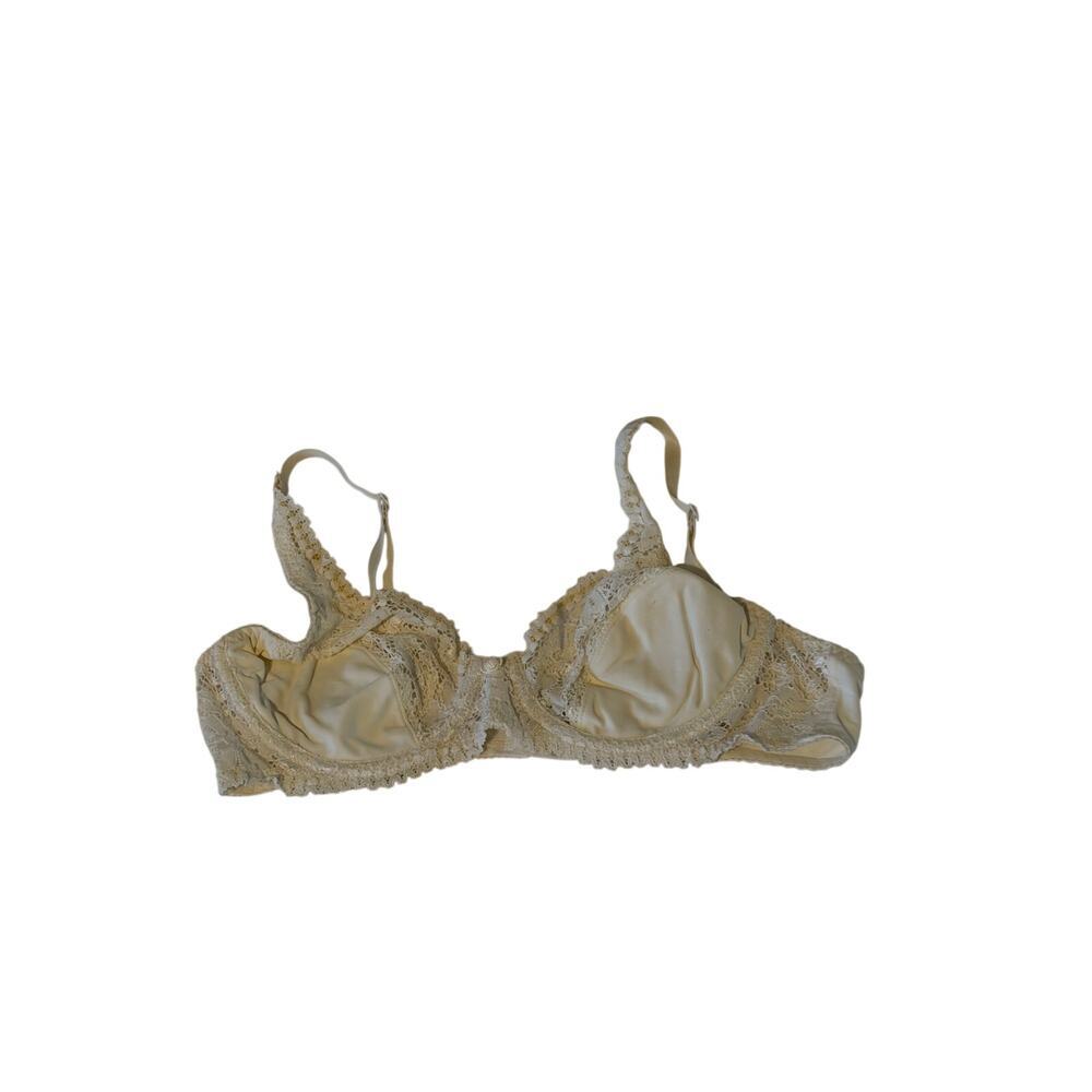 Delicates Push Up Bra Embroidered Lace Non Padded Beige Size 36B
